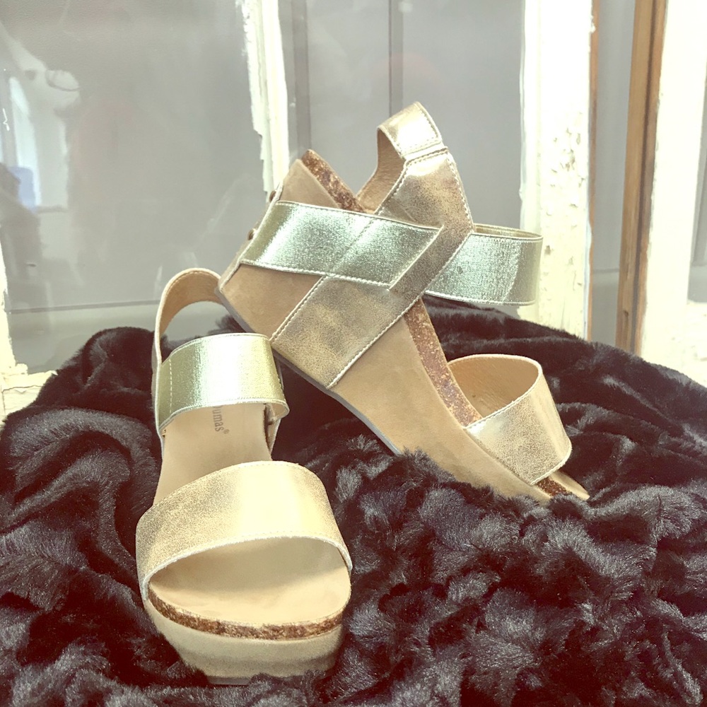 Gold Wedge Heels